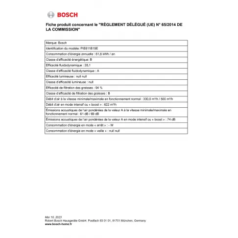 Table aspirante BOSCH PIE611B15E - 6