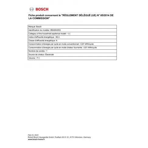 Four hydrolyse - écoclean BOSCH HBA5540S0 - 2