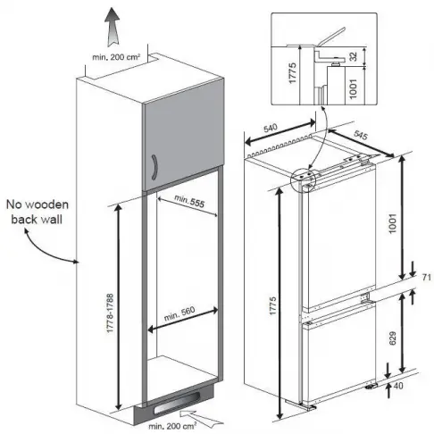 Réfrigérateur combiné intégré BEKO BCHA 275 K 3 S - 5