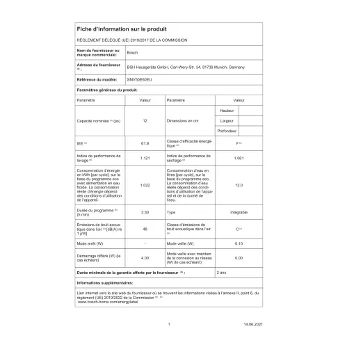 Lave-vaisselle tout intégré 60 cm BOSCH SMV 50 E 60 EU - 2