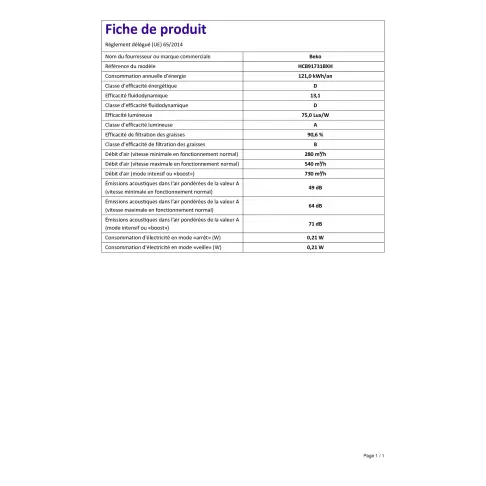 Hotte décorative BEKO HCB 91731 BXH - 2