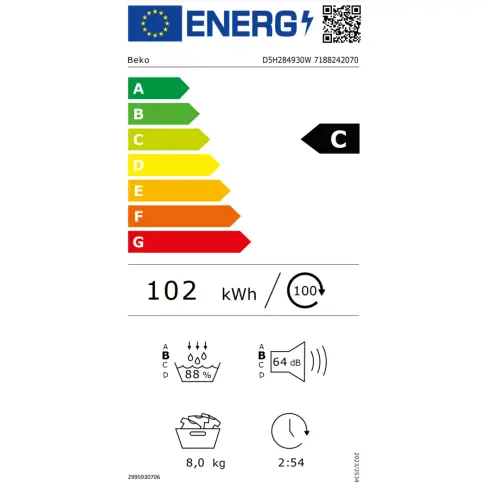 Sèche-linge frontal BEKO D5H284930W - 4