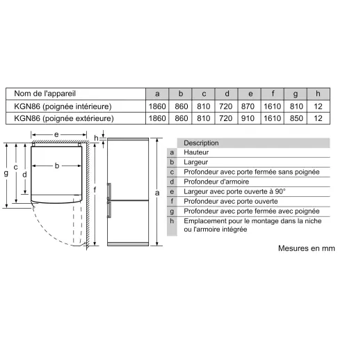 Réfrigérateur combiné inversé BOSCH KGN86VIEA - 10