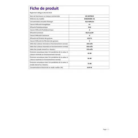 Hotte décorative DE DIETRICH DHB2934BX - 3