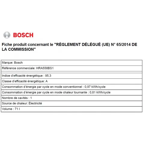 Four hydrolyse - écoclean BOSCH HRA 558 BS 1 - 8