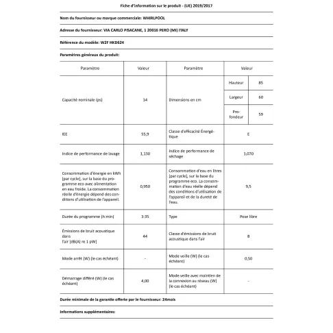 Lave-vaisselle 60 cm WHIRLPOOL W2FHKD624 - 2