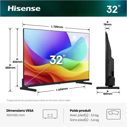 Tv led 32'' HISENSE 32A5S - 2