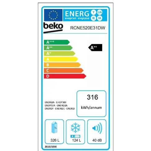 Réfrigérateur combiné inversé BEKO RCNE 520 E 31 DW - 2