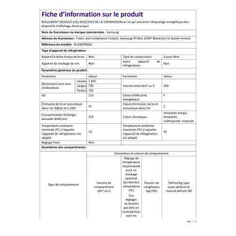 Réfrigérateur combiné inversé SAMSUNG RL 4363 FBASL - 2