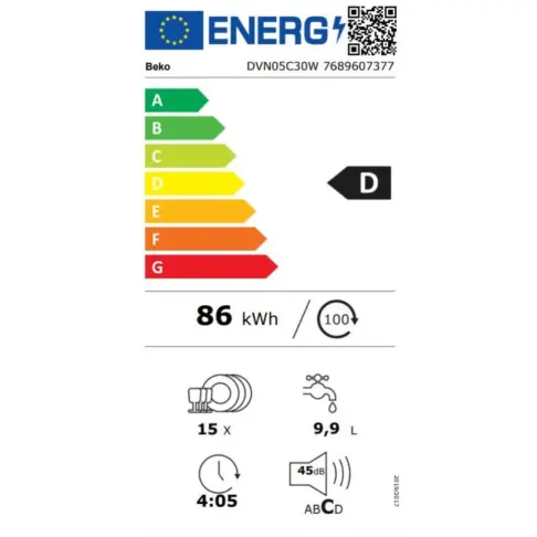 Lave-vaisselle 60 cm BEKO DVN05C30W - 6