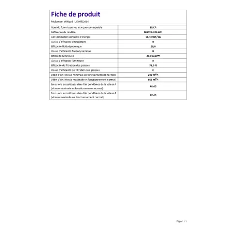 Hotte tiroir / escamotable ELICA LEVERIX/A/86 - 2