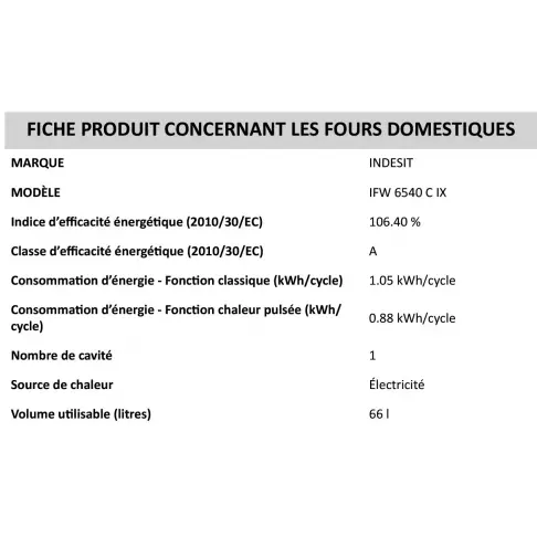 Four catalyse INDESIT IFW 6540 CIX - 2
