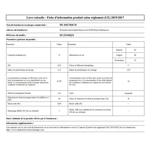 Lave-vaisselle tout intégré 60 cm DE DIETRICH DCJ534DQX - 3