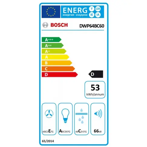Hotte décorative BOSCH DWP 64 BC 60 - 11