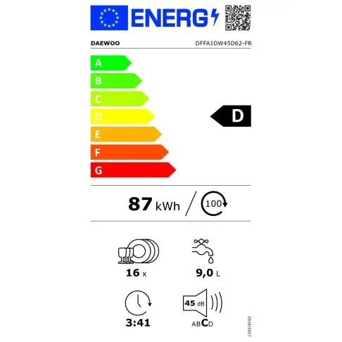 Lave-vaisselle 60 cm DAEWOO DFFA1DW45D62 - 3