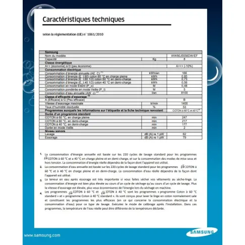 Lave-linge frontal SAMSUNG WW 80 J 5556 DW - 2