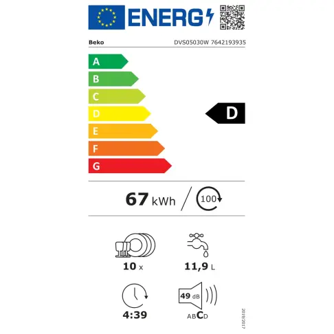 Lave-vaisselle 45 cm BEKO DVS05030W - 2