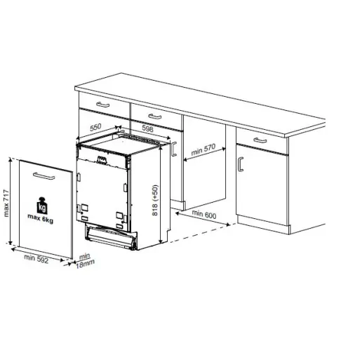 Lave-vaisselle tout intégré 60 cm BEKO DIN 28423 - 6