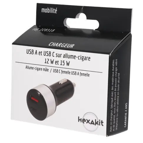 Chargeur allume-cigare HEXAKIT 228318 - 2