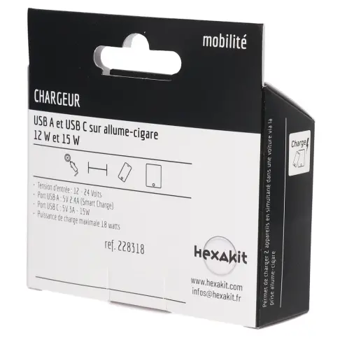 Chargeur allume-cigare HEXAKIT 228318 - 3