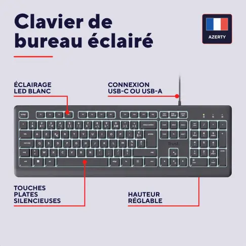 Clavier TRUST 25869 - 5