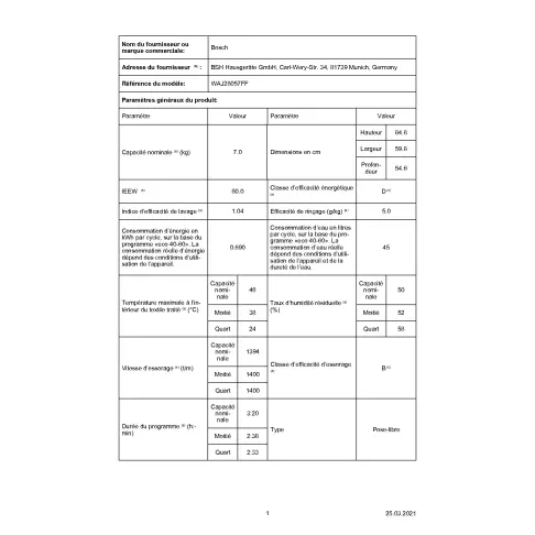 Lave-linge frontal BOSCH WAJ28057FF - 2