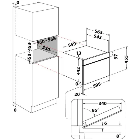 Micro-ondes encastrable multifonction WHIRLPOOL WCW7O7HTSBF - 7