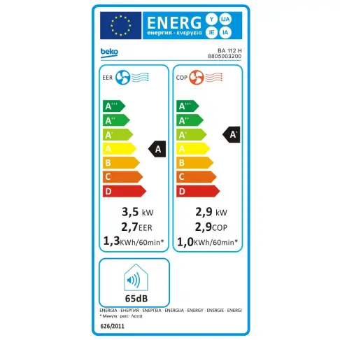 Climatiseur monobloc BEKO BA 112 H - 3
