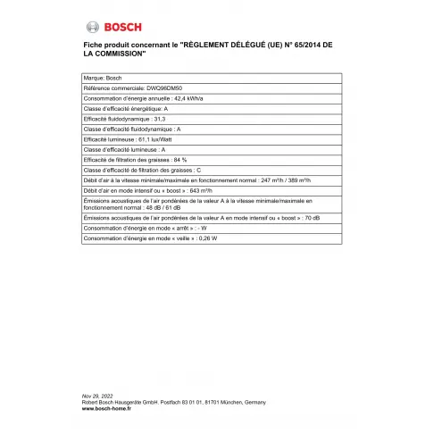 Hotte décorative BOSCH DWQ 96 DM 50 - 3