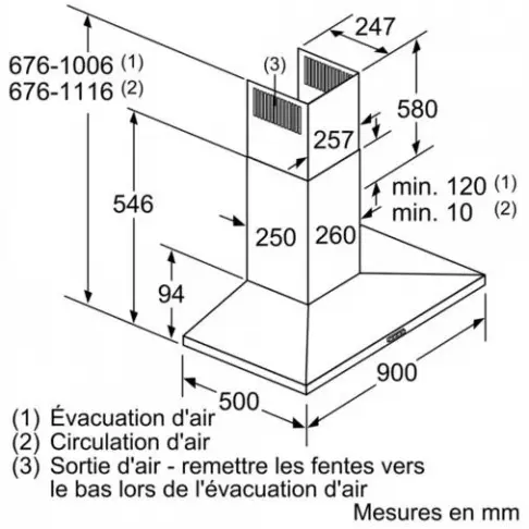 Hotte décorative BOSCH DWQ 96 DM 50 - 6
