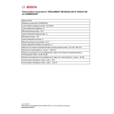 Hotte décorative BOSCH DWW 097 A 50 - 2