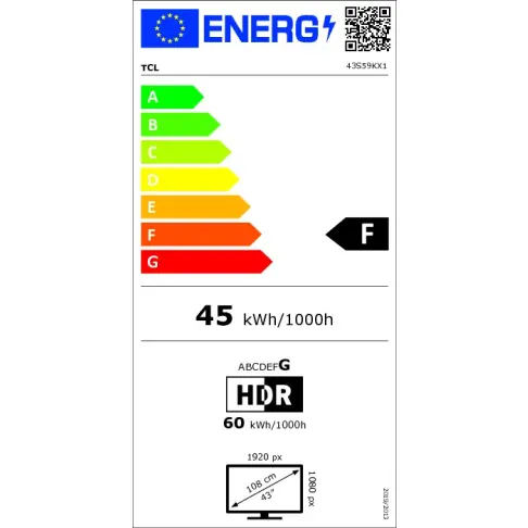 Tv led 43'' TCL 43S59K - 4