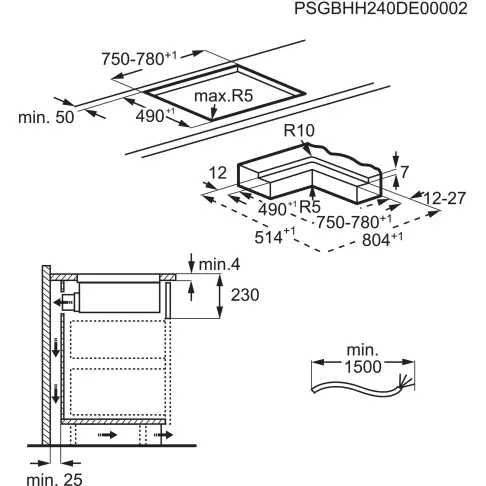 Plaque aspirante induction ELECTROLUX KCC83443CZ - 7