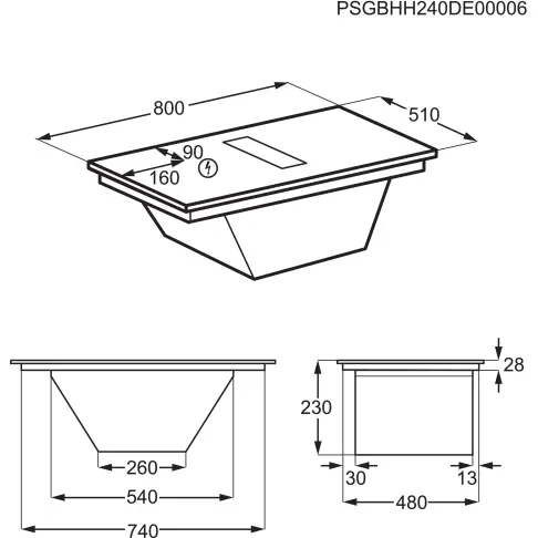 Plaque aspirante induction ELECTROLUX KCC83443CZ - 8