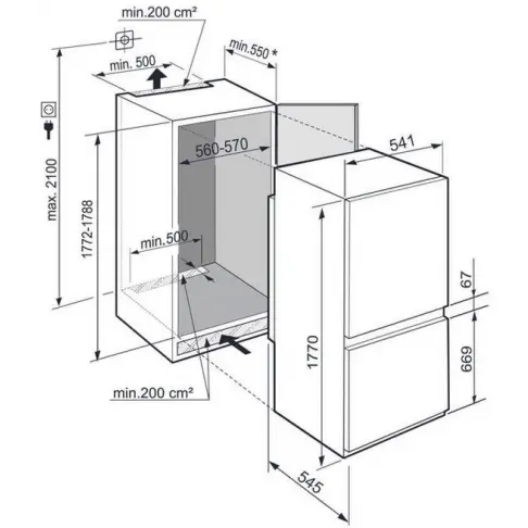 Réfrigérateur intégrable combiné inversé LIEBHERR ICSE1783 - 13