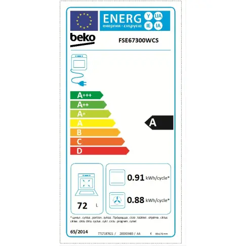 Cuisinière vitrocéramique BEKO FSE 67300 WCS - 8