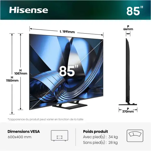 Tv led 85'' HISENSE 85U7SE - 2