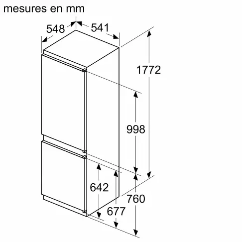 Réfrigérateur intégrable combiné inversé NEFF KI7861SE0 - 6