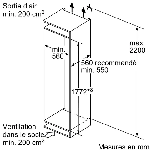 Réfrigérateur intégrable combiné inversé NEFF KI7861SE0 - 9
