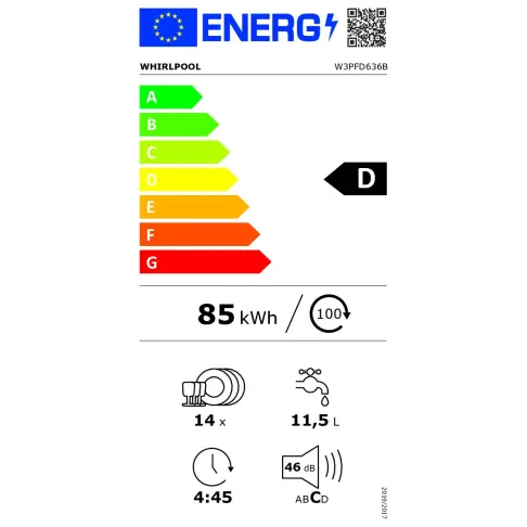 Lave-vaisselle intégré 60 cm WHIRLPOOL W3PFD636B - 11