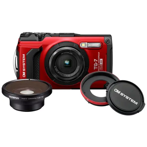 Appareil photo compact étanche OM SYSTEM TG 7 RD + CLAT 01 + FCONT 01 - 1