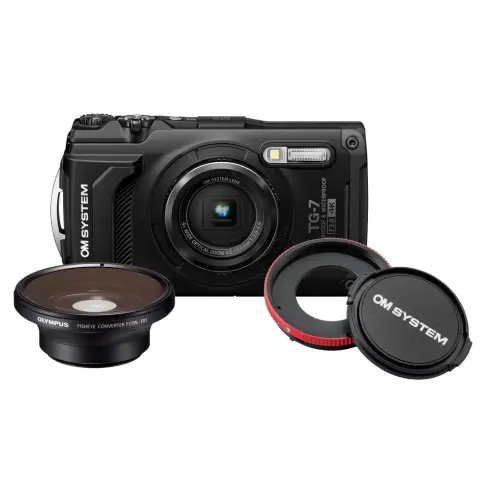Appareil photo compact étanche OM SYSTEM TG 7 BK + CLAT 01 + FCONT 01 - 1