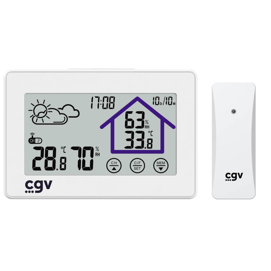 Station météo sans fil CGV MY METEO 1BM Contrôle tactile Horloge et calendrier Facile à utiliser - vue 4