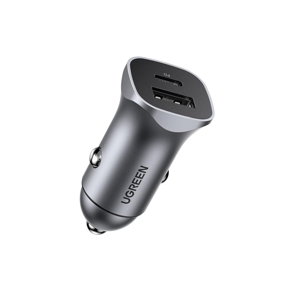 Chargeur de voiture UGREEN 1 port USB C + 1 port USB A