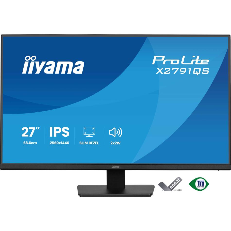 iiyama ProLite X2791QS B1 Écran LED 27 2560 x 1440 QHD @ 75 Hz IPS 350 cdm² 1000:1 1 ms HDMI DisplayPort haut parleurs - vue 3
