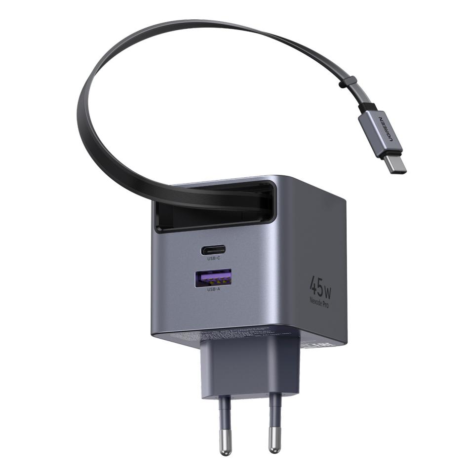UGREEN Chargeur mural 2 ports USB AUSBC+Câble USB C