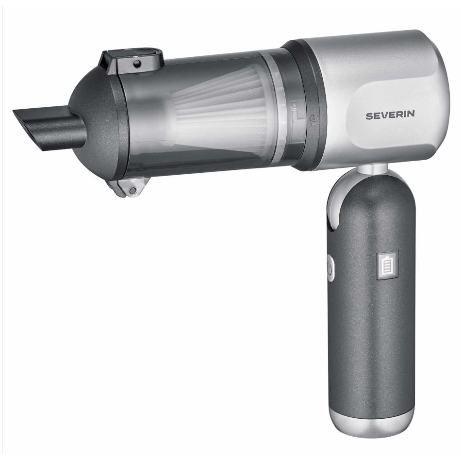 Severin Aspirateur à Main HV 7135 120W 30 min 17000 Pa Gris avec Accessoires