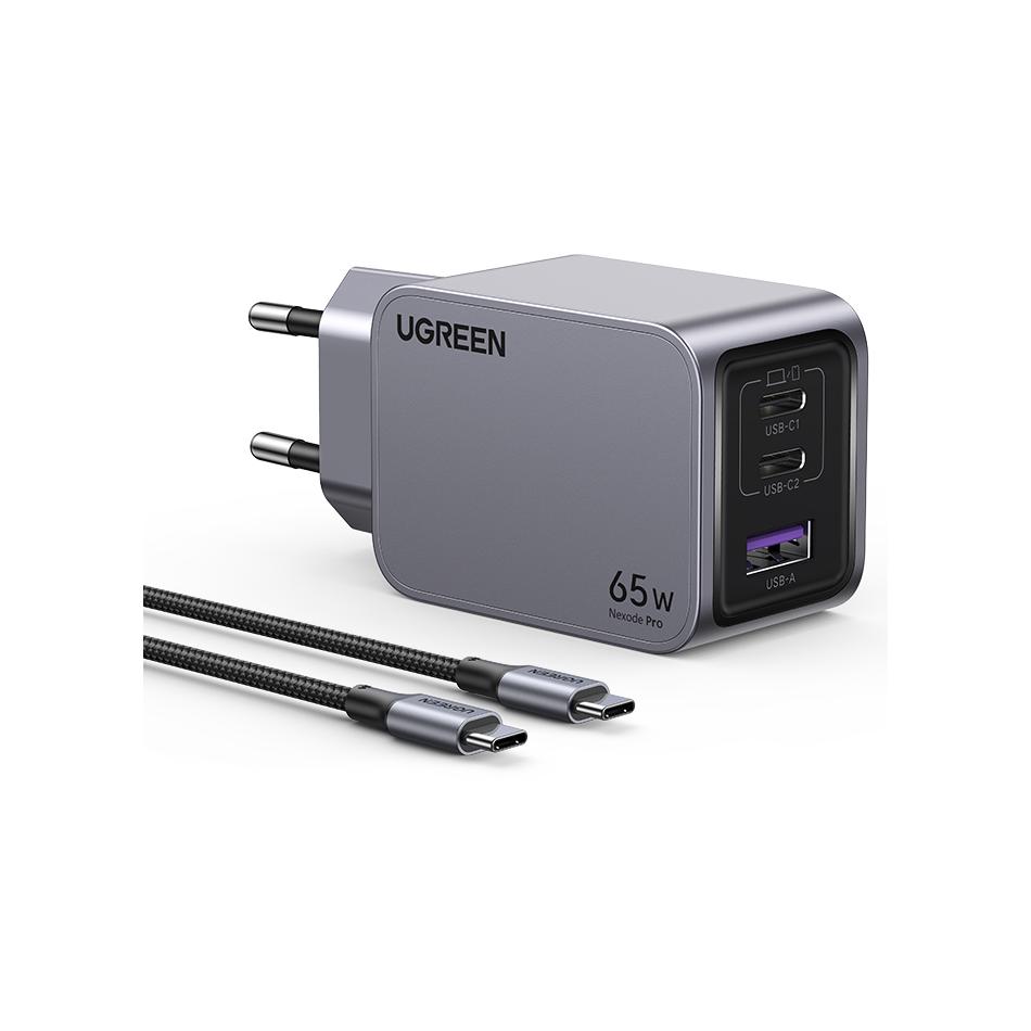 UGREEN Chargeur secteur 3 ports + Câble USB C 1 5m - vue 2