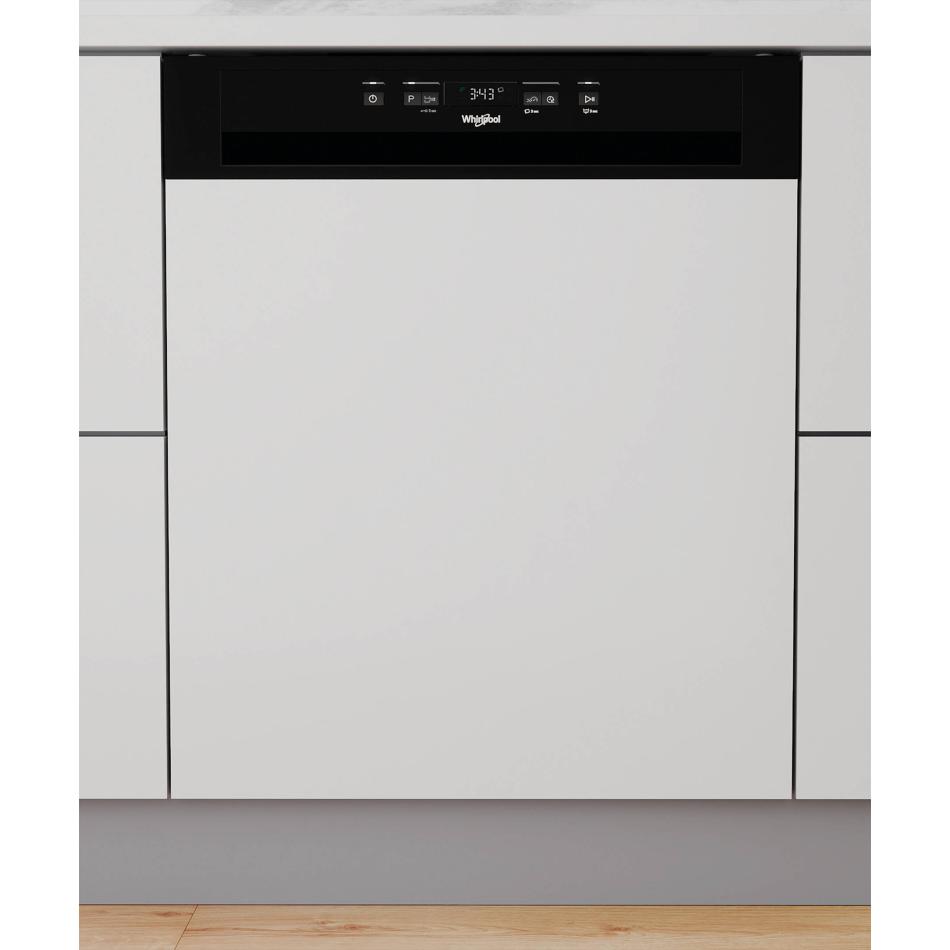 Lave vaisselle Whirlpool W3PFD636B semi intégrable 60 cm 14 couverts panneau de contrôle 5 programmes 46 dB Neuf