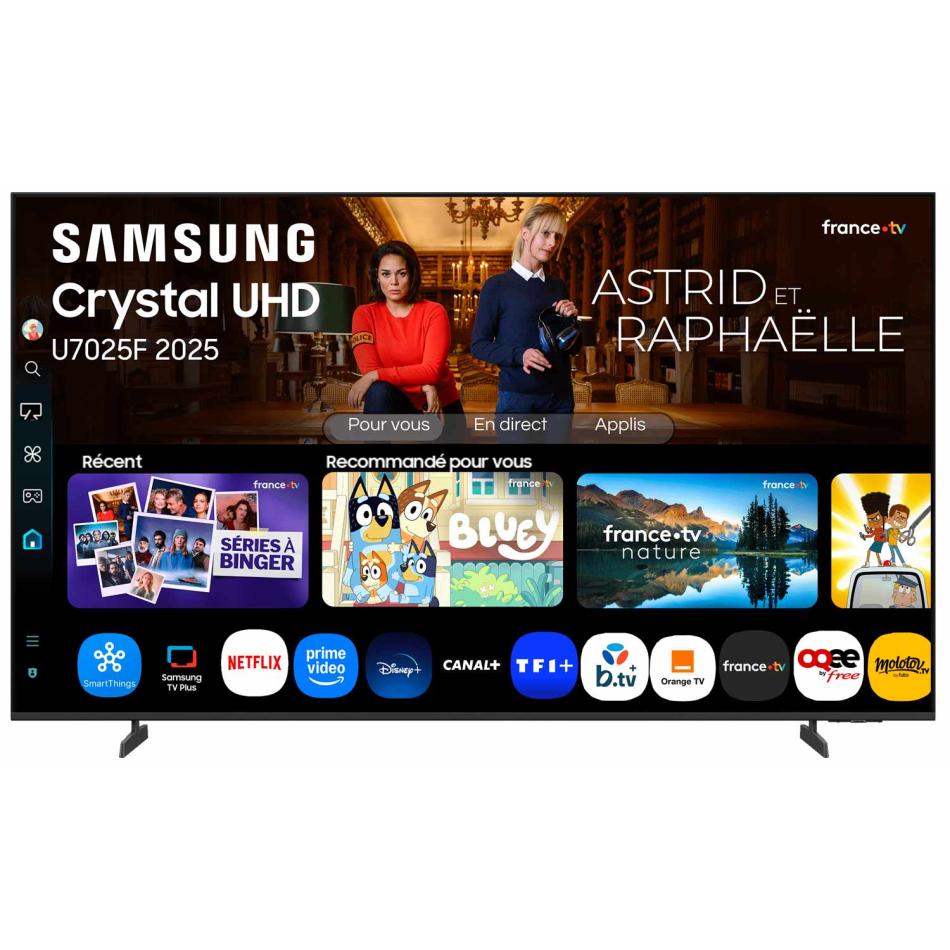 Samsung TV 65 pouces Crystal UHD U7025F 4K Smart TV couleurs incroyables avec Crystal Processor 4K écoutez tous les haut parleurs avec Q Symphony données protégées Knox Security et Gaming Hub - vue 7